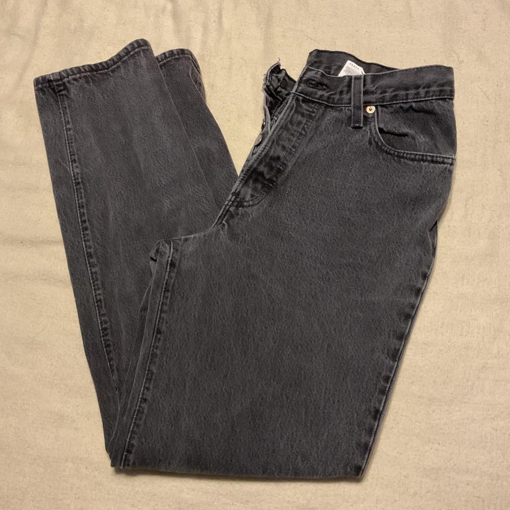 Vintage Levis 501 Jeans Womens 13 Short Black High Rise Button Fly USA 80s